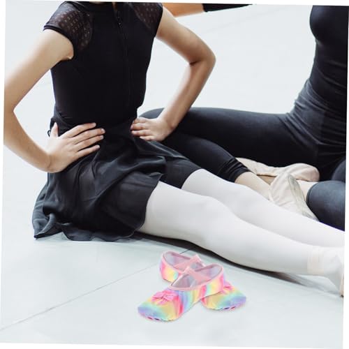 Happyyami Girls Ballet Shoes for Dance Practice Soft Sole Gymnastics Slippers for Toddlers Flexible Non-Slip Dance Shoes for Boy Girl Comfortable Iridescent Design4