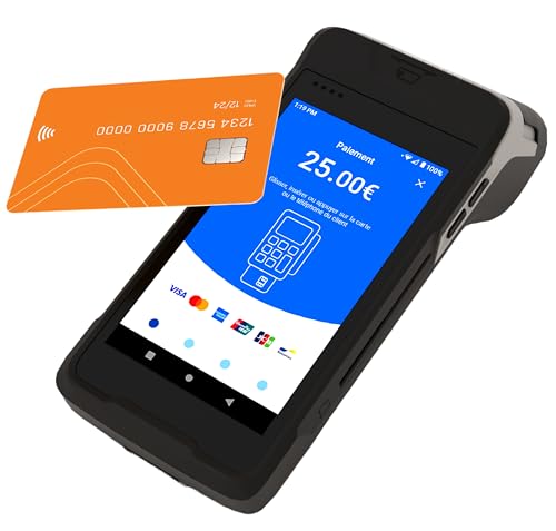 myPOS Carbon - Terminal Carte Bancaire Durable avec Imprimante | Terminal de Paiement Android | Résistant à la Poussière, aux Chocs et à l'eau