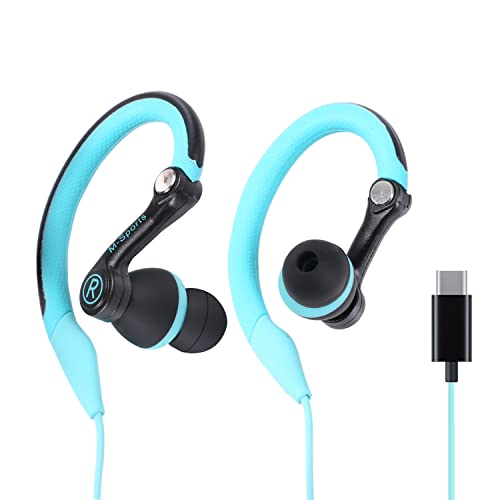 mucro USB C Headphones Wired Earbuds, In-Ear Type C Earphone with Over Ear Hooks for Samsung Galaxy, Oneplus and Other Smartphones Sport/Running/Gym Headphone