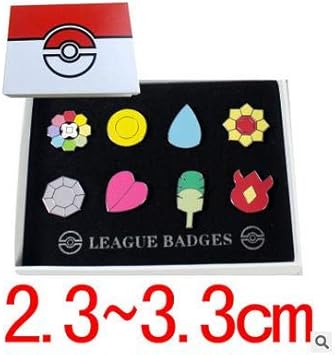 Amazon バッジ ポケモンリーグ カロス ポケモンカード ポケモンジム バッジ セット ラペルビン ブローチ おもちゃ おもちゃ