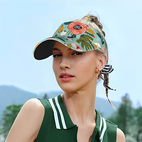 Boho Floral Sun Visor Hat Womens Mens Outdoor Sport Tennis Golf Visor Adjustable Sun Hats For Women Men Uv Protection #TOP1