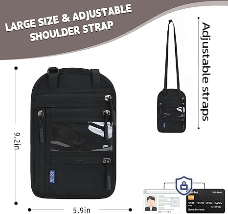 Image of Street27 Premium Neck Passport Holder for Men and Women - Stylish Secure with RFID-Blocking Wallet with Adjustable Strap Waterproof & Durable Material deal for Safe