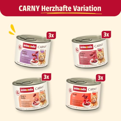 animonda Carny Adult Katzenfutter nass Herzhafte Variation (12 x 200 g)