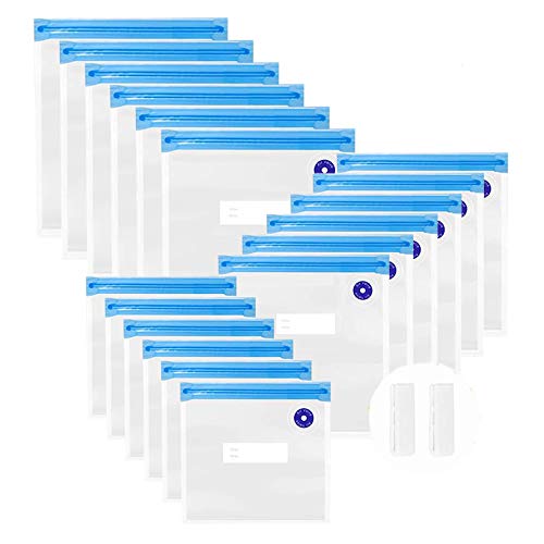 Comparison: Best Sous Vide Bags 9 Sous Vide Bags - 20pack Reusable Vacuum Zipper Bags for Sous Vide Cooking, 3 Sizes food Storage Bags with 2 Sealing Clipsfor Anova and joule Cookers