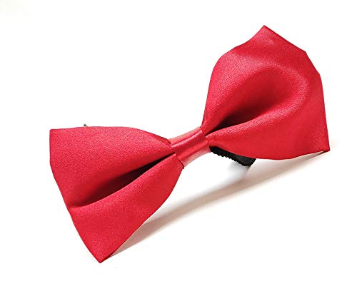 Image of JAGMOOLYA Products The Perfect Classic Satin Pre-Tied Bow Tie Formal Solid Tuxedo Bowtie Adjustable Length Many Colors and Styles Bow for Adults and Children