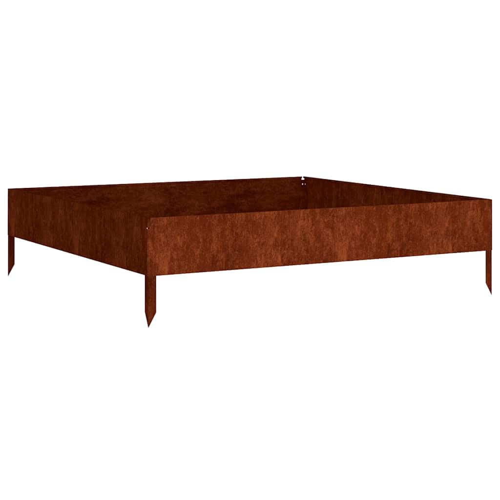 Generico Fioriera Rialzata da Giardino 100x100x26 cm in Acciaio Corten,Prato e Giardino,Giardinaggio,Vasi e fioriere-824514