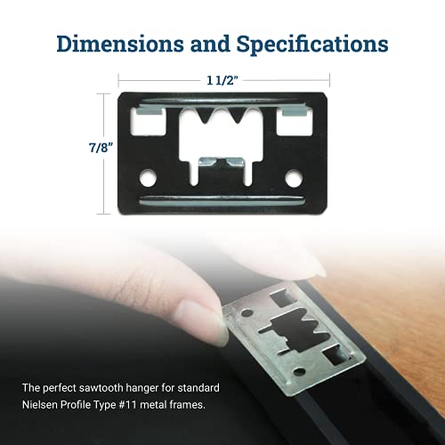 Image of Snap in Metal Frame Picture Hangers - 100 Pack - Picture Frame Back Clips Without Nails for Easy Light Duty Hanging