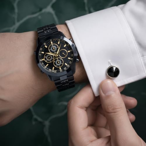 PANJATAN Store PANJATAN Chronograph Analog Watch for Men 45mm Black - Image 4