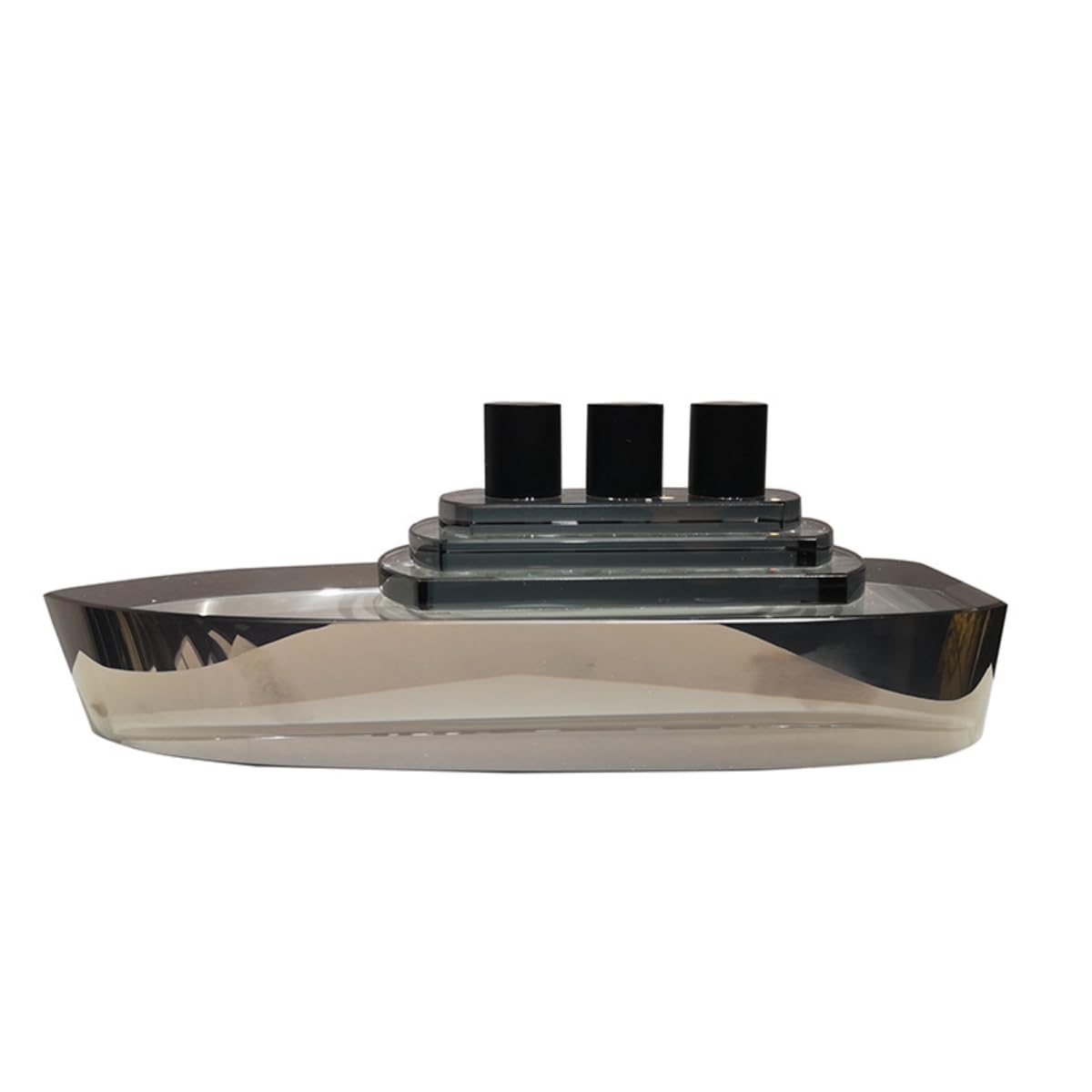 AOTTSD Crystal Mothership Ship Sculpture Titanic Statue Model Decoration Sailing Lover Gift Home Office Desktop Decoration 11.8 Inch (Silver Gray)