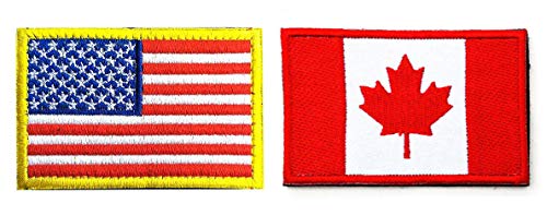 US Flag Canadian Flag Patch, Antrix 2 Pack American Flag Canada Flag Patch Military Tactical Emblem Badge Patches