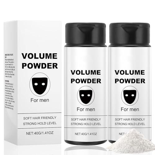 Toivize 2pcs Poudre Volume Cheveux, Poudre Coiffante Homme, Poudre Texturisante Cheveux avec Effet Mat, Tenue Longue Durée, Ingrédients Naturels, Texture Maximisée & Volume Instantané, 40g*2