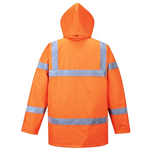 Image of Portwest Hi-Vis Traffic Jacket Viz Insulated Safety Visability Work Bomber Rain ANSI 3, X Large