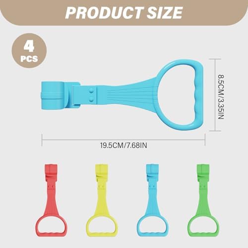 Playpen Pull up Rings, 4PCS Plastic Baby Pull up Rings, Non Slip Playpen Handles to, Easy to Install and Remove Handles for Baby, Along Toys - 5