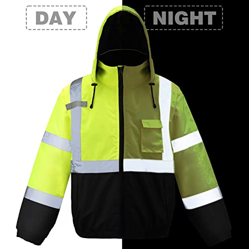 Caparazon Class3 High Visibility Weatherproof Bomber Jacket With Quilted Built-In Liner #TOP2