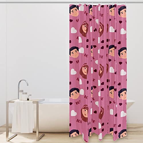 Rideau de douche 152 x 183 cm rose sans odeur plastique désagréable - 3