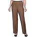 Alfred Dunner Misses Womens Classic Signature Fit Textured Trousers with All-Around Elastic Waistband, Taupe, Size 14