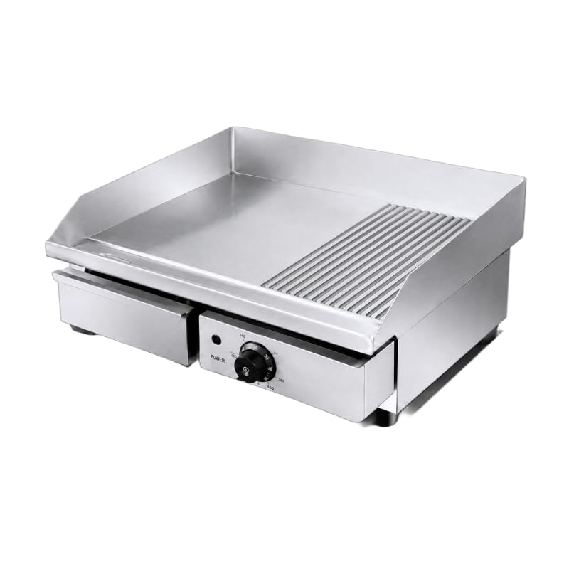 Plancha Grill Profesional 1/3 Ranurada - 2/3 Suave - 550 mm - 3000 W
