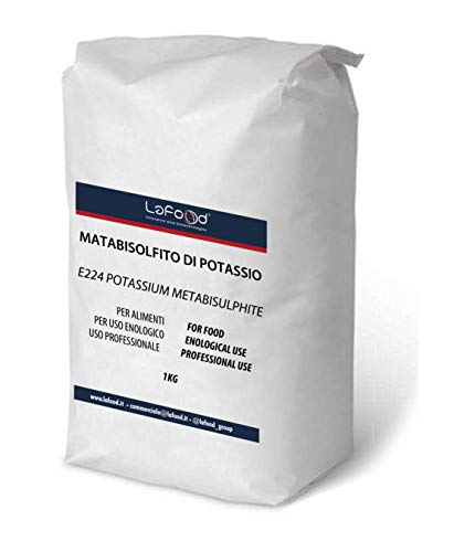 Ion Potasio metabisolfito 1 kg  Potassium metabisulphite  Vino Enologia sanitizzante