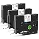 MarkField Kompatible Schriftband Schrumpfschlauch HSe-211 HSe211 5.8mm Bänder Schwarz auf Weiß Kompatible mit Brother P-touch PT-E110 E300 E550W D200 D400 H105 H107 H200 900 1000 1010, 3 Pack