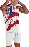 Poriff Mens Sleeveless Hoodies Pocket Workout Shirts Muscle Tank Top Training Quick Dry American...
