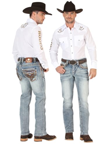 Centenario Men's Premium Denim Boot Cut Pants - Dark Blue 45530