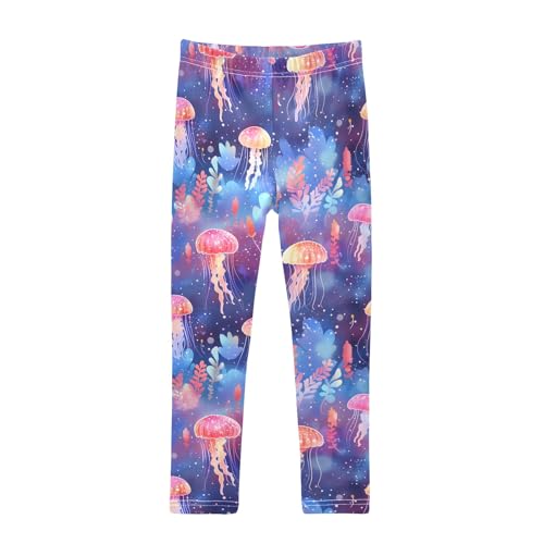 Marine Turtle Jellyfish Girls Leggings Athletic Pants Tights Stretch Bottom