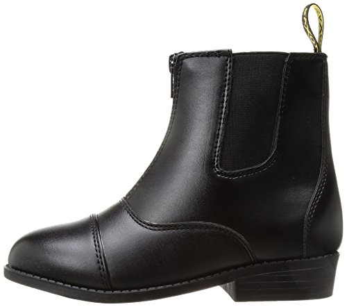 Saxon Girls Equileather Zip Front Boots, Black, Child Size 3