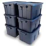 Rubbermaid 14 Gal Pack of 6 Roughneck️ Storage Totes Durable, Reusable, Set of Plastic Storage Bins