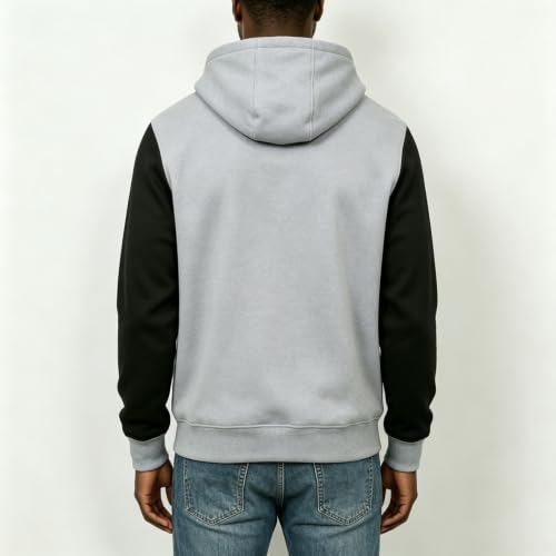 Men's Color Block Half Zip Drawstring Tactical Hoodie With Zipper Pockets - image 3