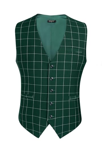 Image of Enlision Men's Suit Vest Business Formal Dress Waistcoat Solid Color Vest for Suit or Tuxedo