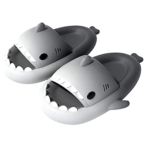 GULAKY Cloud Shark Slides Pillow Slippers Damen/Herren Hausschuhe Unisex Badeschuhe für SommerSchwarzgrau40.41