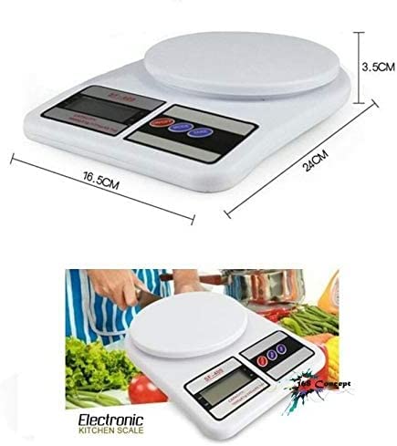 Mutfak Tartısı, Elektronik Hassas Mutfak Terazisi, Tartısı, Dijital Mutfak Tartısı, Mutfak Terazisi, 10 kg 1 gr Hassasiyet, Dara Özelliği [Enerji Sınıfı A++