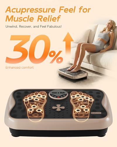 Image of Vibration Plate Exercise Machine, Vibrating Plate for Lymphatic Drainage Weight Loss, Full Body Shake Plate with Resistance Bands, Clover Design Vibration Board for Health & Good Luck Home Gym Gifts