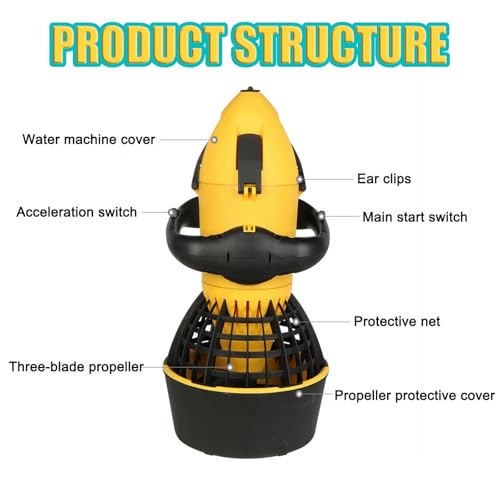 Set di propulsori subacquei, 300 W, per immersioni e snorkeling, booster portatile per nuoto per sport acquatici e avventure in spiaggia
