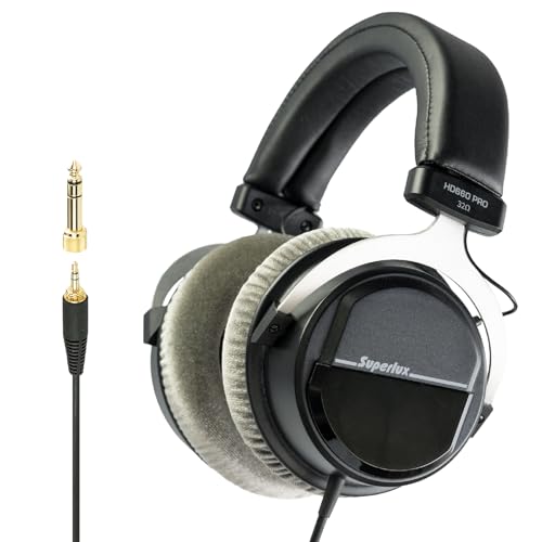 Superlux HD 660PRO, 32 ohms, Studio Recording Headphones Wired, Professional Closed-Back Headphone...