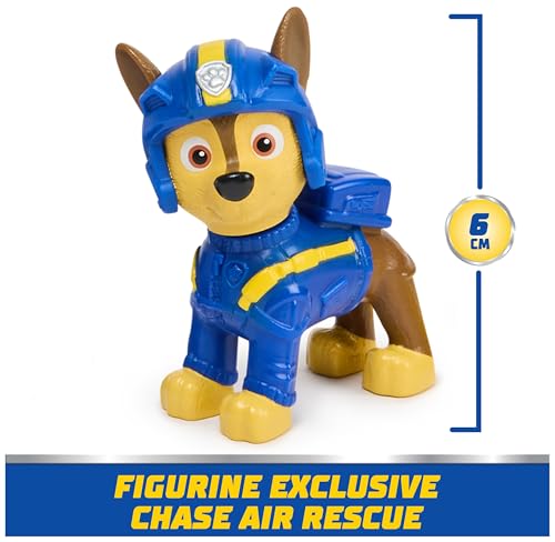 Paw Patrol - Pat Patrouille - Véhicule Figurine Chase Air Rescue - Voiture Figurine À Collectionner - Projectiles Mission Voltige - Pat Patrouille Véhicule - Voiture Enfant - Jouet Enfant 3 Ans Et +