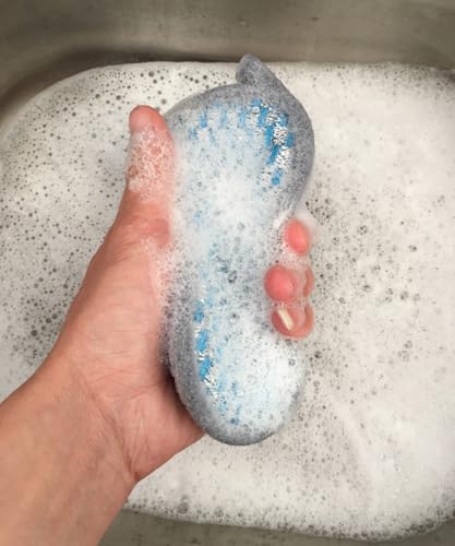 Image of Multi-Purpose Scrub Sponges for Kitchen Scrub-it-Non-Scratch Double-Side Double-Effect Microfiber Sponge Along with Heavy Duty Scouring Power-Effortless Cleaning of Dishes Pots Pans Pack of 6 (Purple)