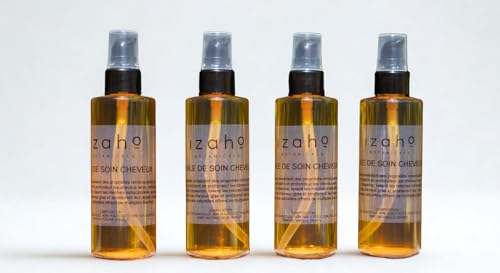 Huile de Soin Cheveux Izaho, 120 ml, Collection Madagascar, Parfums de Vanille (4 au choix), Formule Naturelle aux Huiles de Bancoulier, Coco et Ricin (120ml, Tendre Vanille)