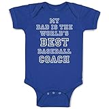 Custom Baby Bodysuit My Dad is The World's Best Baseball Coach Ball Game Funny Cotton Boy & Girl...