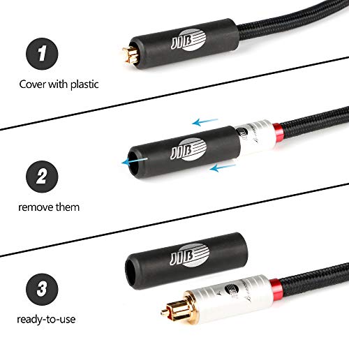 Jib Boaacoustic Hifi Fiber Optical Audio Cable, Toslink Cable Male To Male (S/Pdif) - 3Ft/1M #TOP5