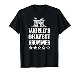 Vintage World'S Okayest Drummer Drum Kit T-Shirt
