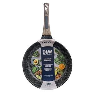 D&W Nonstick Skillets and Pans, Deane White – DW Cookeware – D&W – D and W, skillets, sauce pans, pots and more. (Black/Brown Wood Brown, 11″”), DWpnspts324