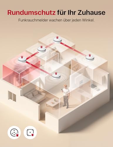 X-Sense Smart Rauchmelder, Nachtmodus & Magnethalterung, SD11-MR31, 3 Stück – Ansicht 6