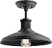 Kichler 49982BKT Restoration One Light Outdoor Pendant/Semi Flush Mount from Allenbury Collection in Black Finish