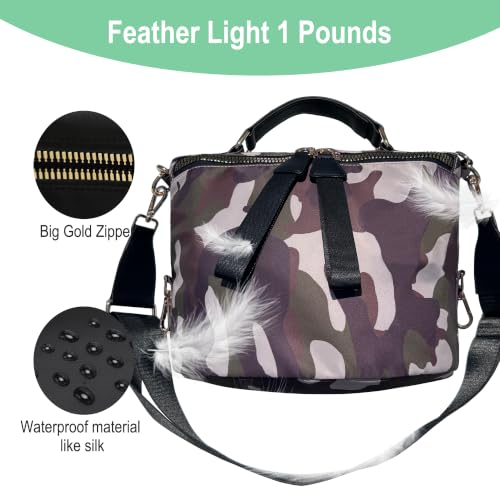 Image of Women's Crossbody Bag - Soft Cloth Shoulder Bag, Lightweight Waterproof Purse, Stylish Slash-Proof Casual Bag