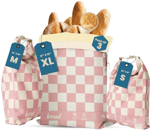 3-Pack Reusable Beeswax Bread Bags (XL, M, S) - Organic Cotton Beeswax Bread Storage Bag for Homemade Bread & Sourdough Freezer-Safe, Breathable & Freshness Support - Eco-Friendly Bread Bag by Buzzy bags - Used condition - US$27.91