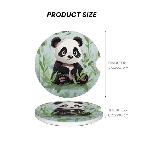 2 posavasos cerámicos para portavasos de auto con base de corcho miniatura 3