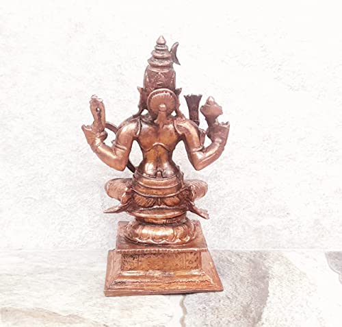 Image of Copper Idols India, 4.3 inches, Handmade Goddess Raja Rajeswari 479 Gram, Patina Antique Finish, Pack of 1 Piece