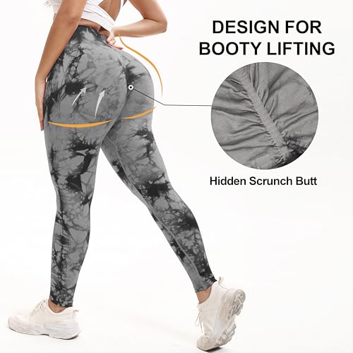 Tie Dye High Waisted Seamless Women's Yoga Leggings Soft Tummy Control Workout Leggings for Gym Athletic - Image 3