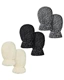 Baby Mittens Winter Infant Gloves - Warm Fleece Lined Mittens for Newborn Baby Boy Girl 0-12 Months No Scratch 3 Pairs White & Black & Dark Gray 0-12 Months